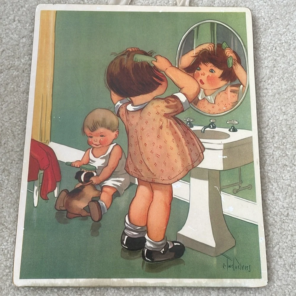 Vintage Wall Art “Combing My Hair